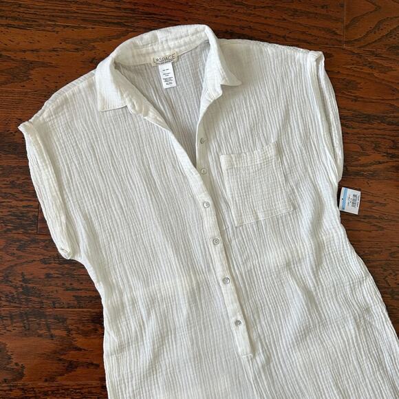 L*Space Stacie Wide Leg Button Front Cotton Utility Jumpsuit Size XL NWT - Picture 10 of 11